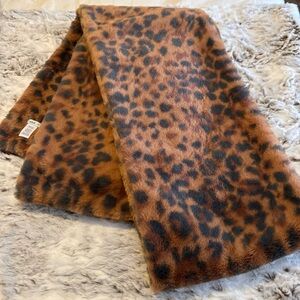 Aerie Brown and Burnt Orange Faux Fur Scarf